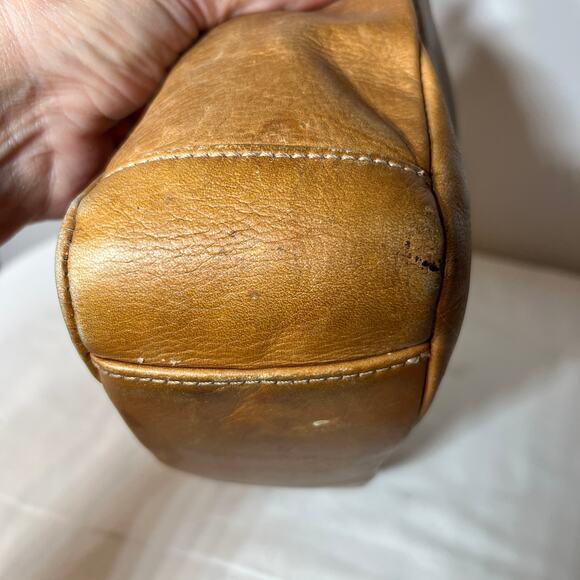 VTG Y2K Stone Mountain Brown Leather Hobo Bag Shoulder Purse Small Grunge 11x8 - Picture 4 of 10